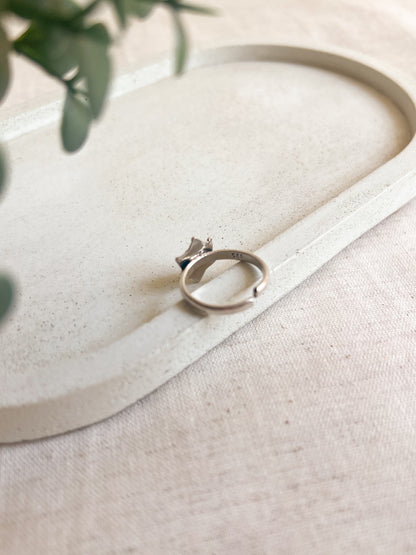 Ravija oxidised silver ring with adjustable band