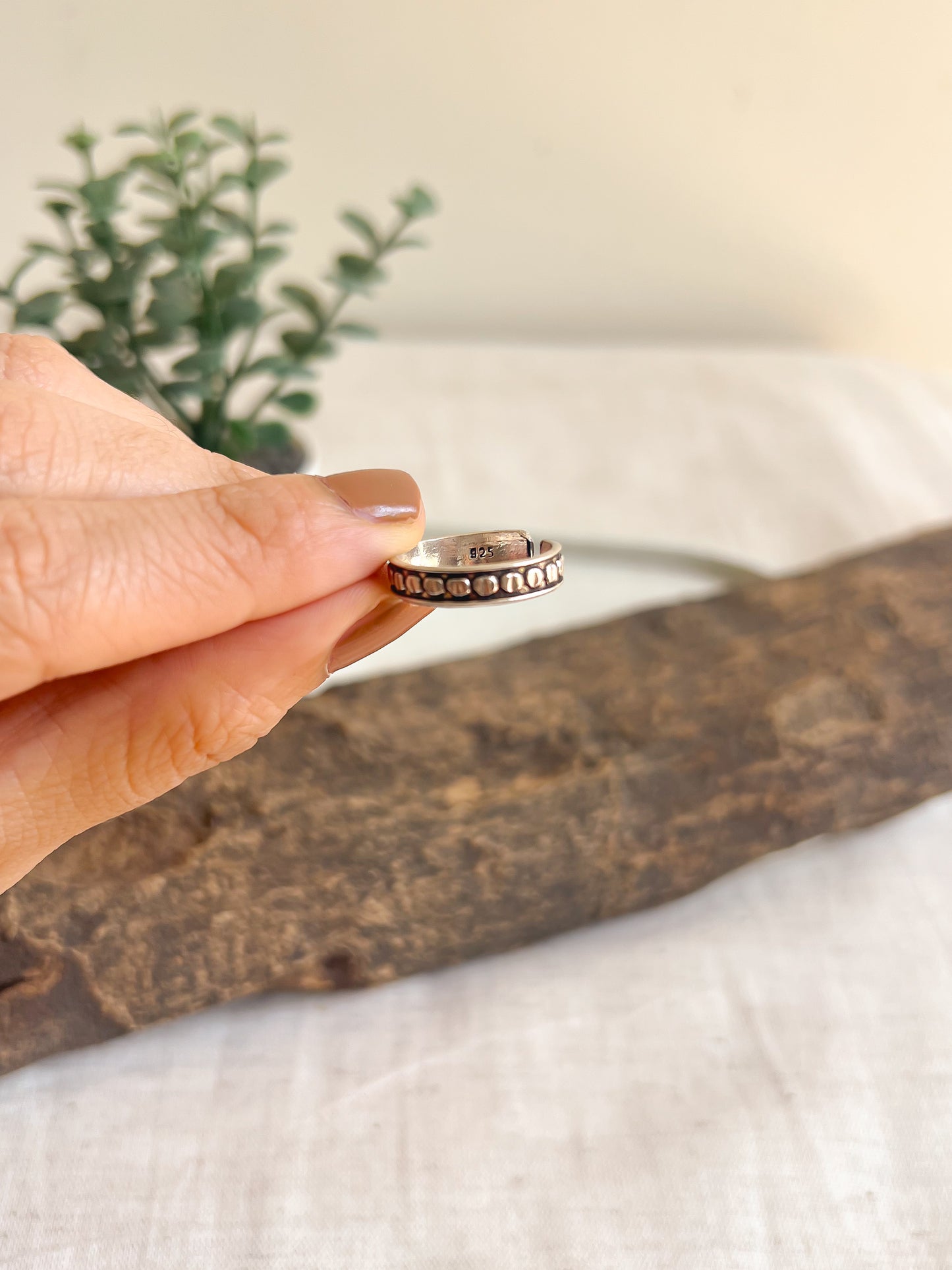 Dilbahar oxidised silver ring (adjustable)