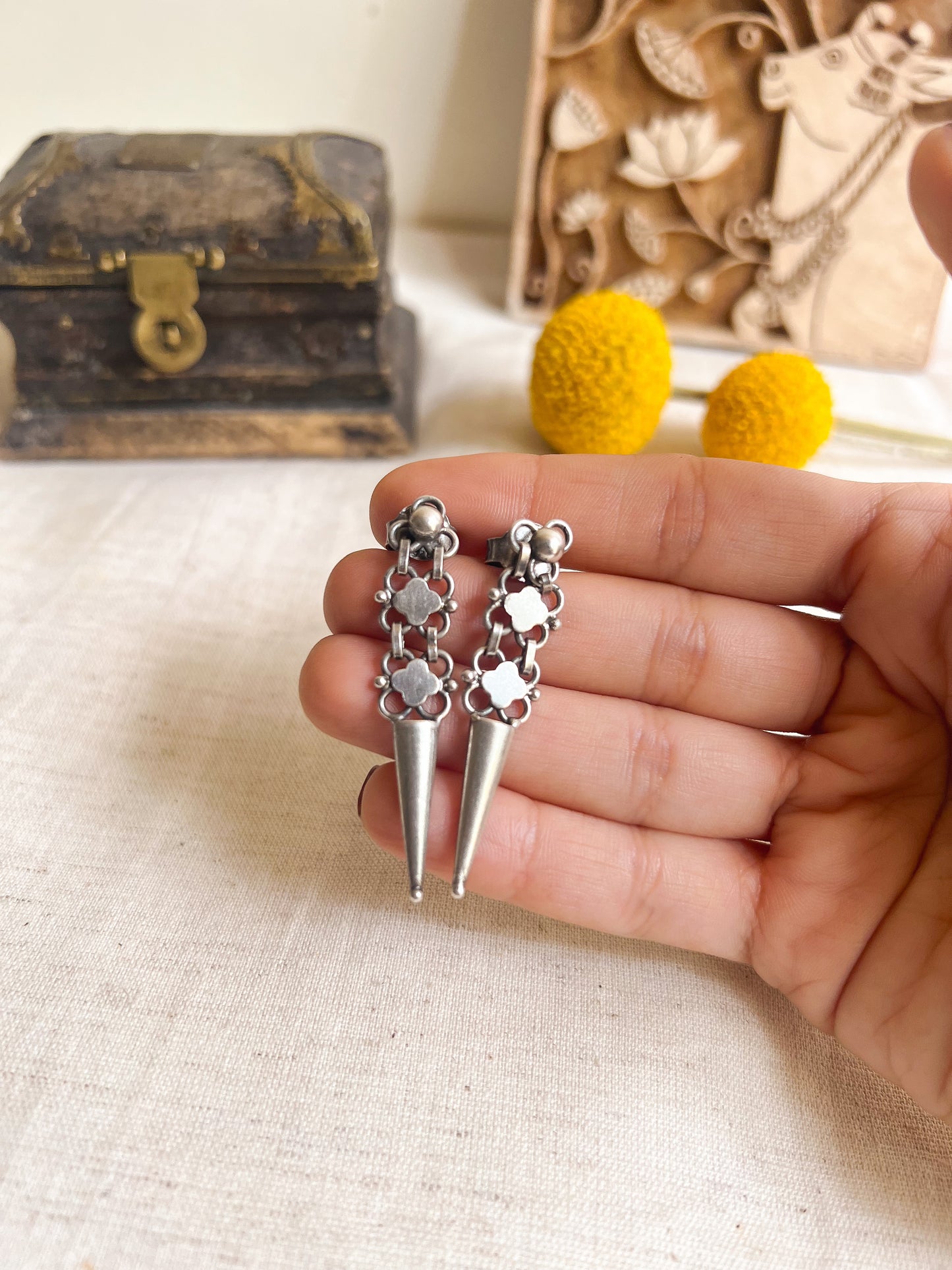 Siyara tribal detail silver drops