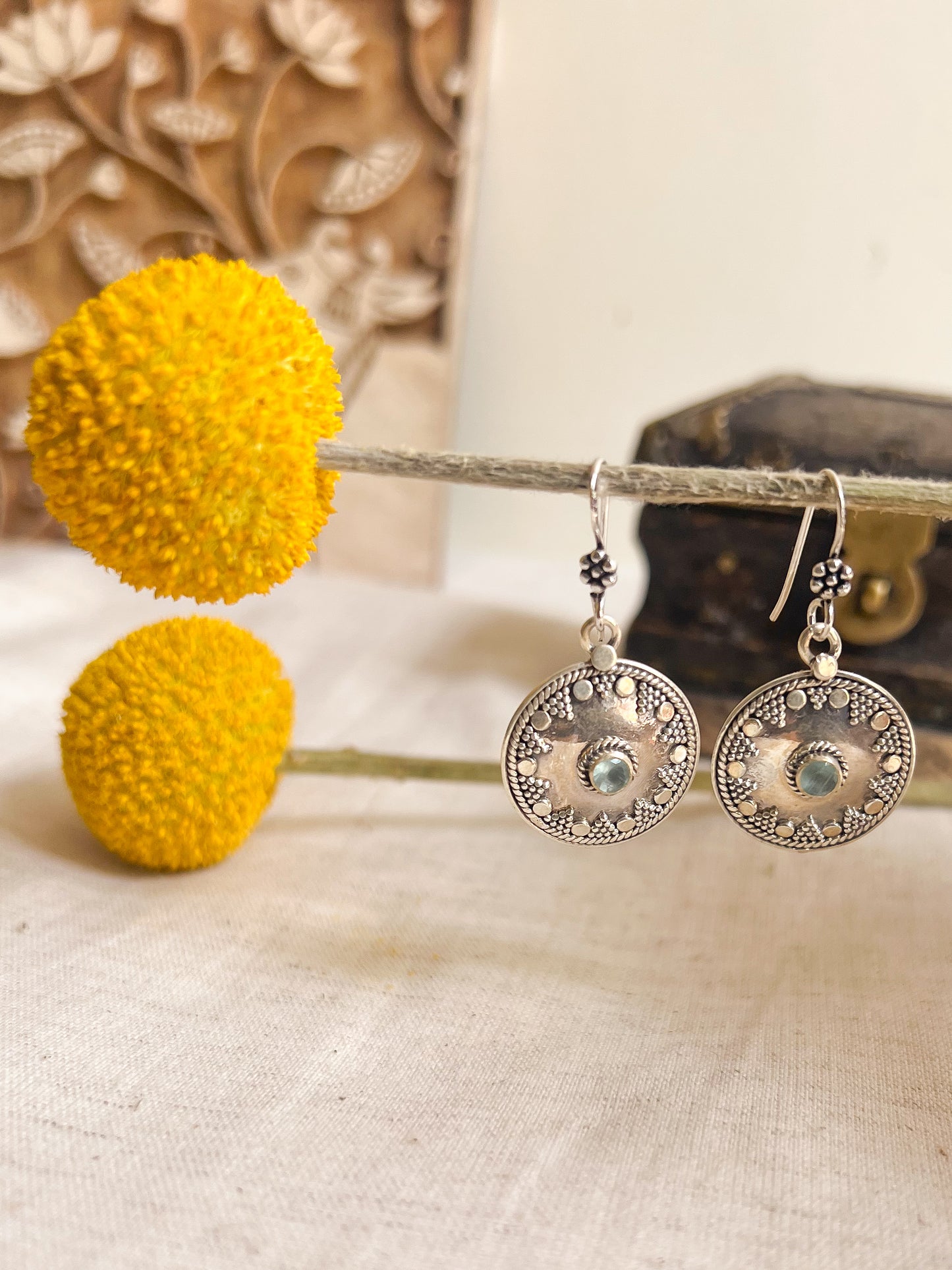 Dhala fish hook earrings in sterling silver