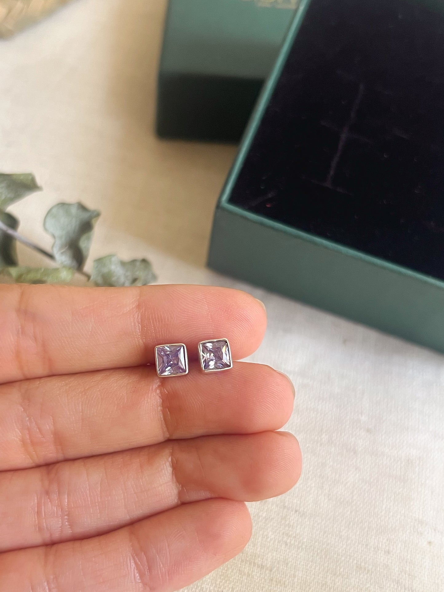 Ayat studs in silver (3 color variants)