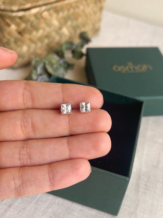 Ayat studs in silver (3 color variants)