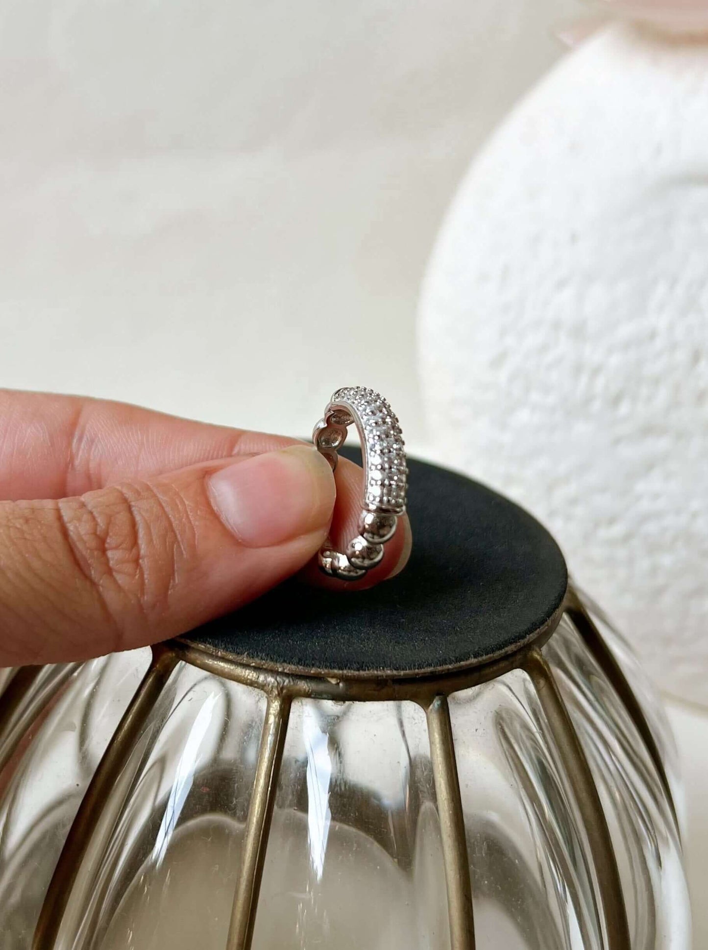 Aria silver ring with zircons