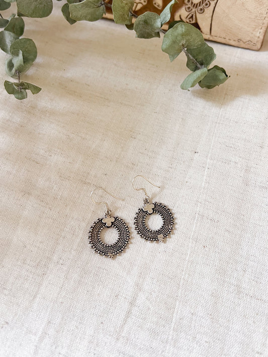 Aura oxidised silver fish hooks