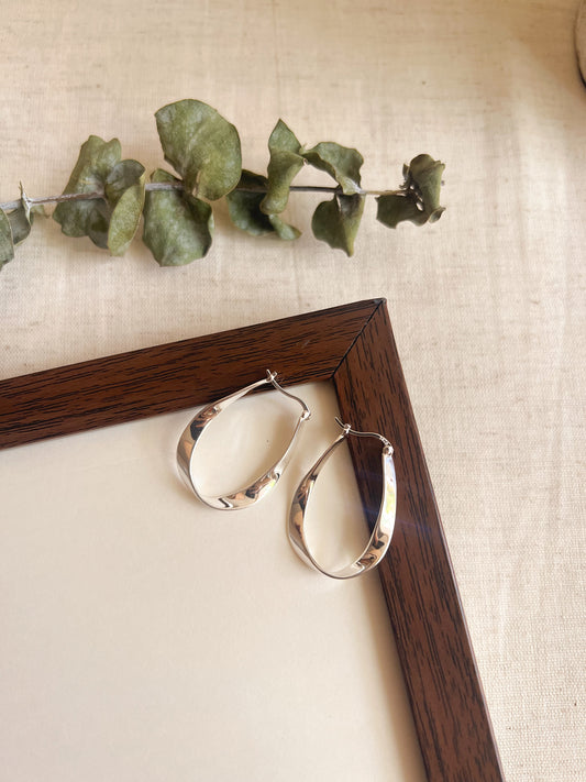 Ebb organic hoops in sterling silver