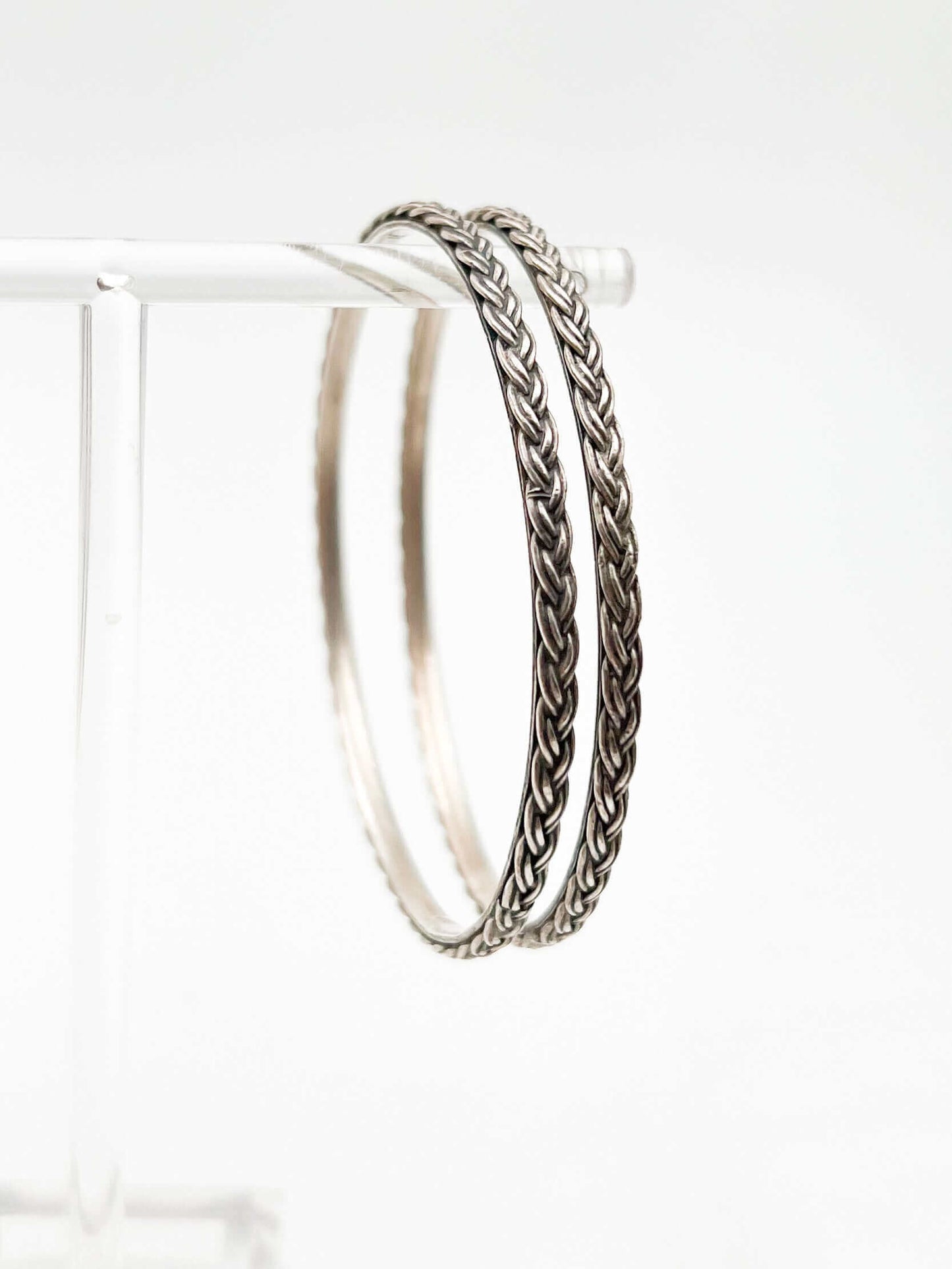 Milan Bangle in oxidised silver (pair of 2)