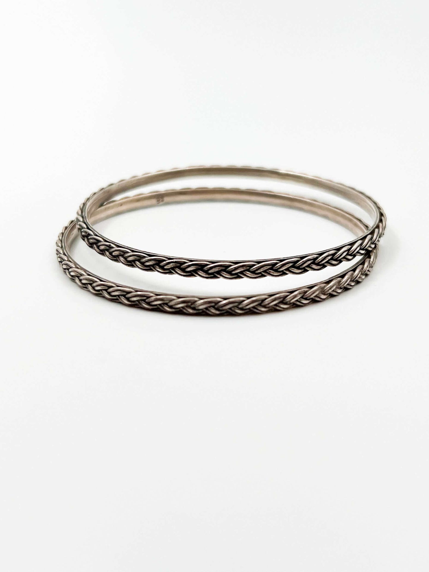 Milan Bangle in oxidised silver (pair of 2)