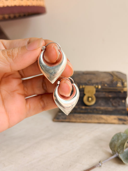 Unnati edgy silver hoops