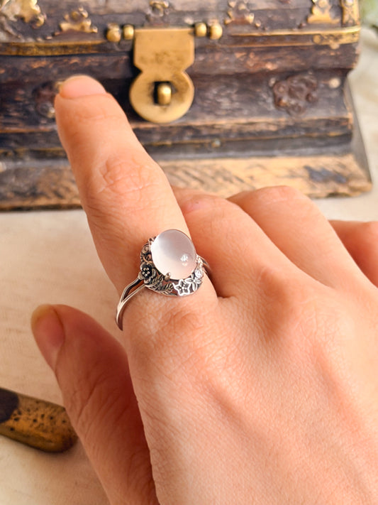 Rosa vintage silver ring (adjustable)