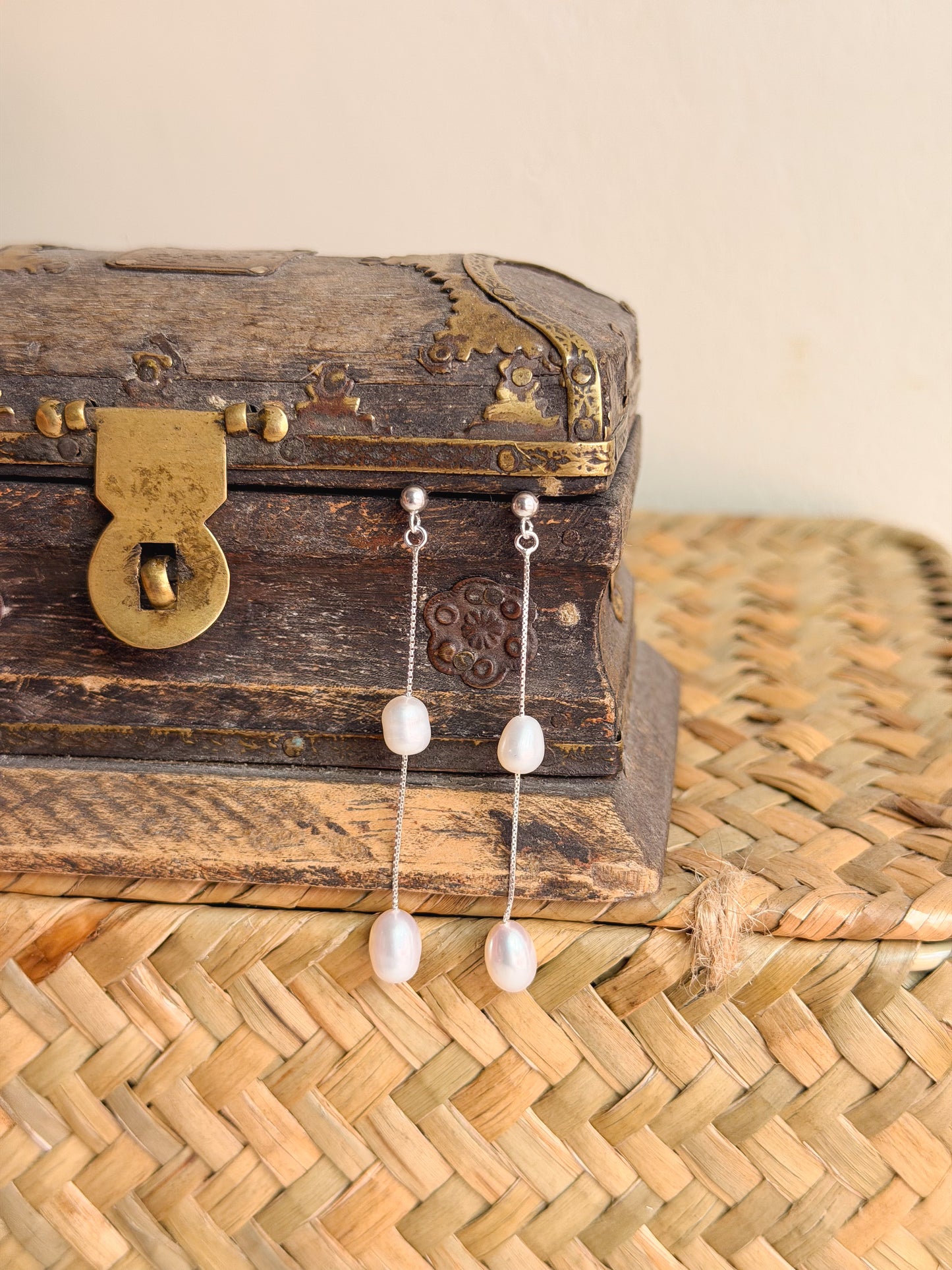 Pearla delicate silver danglers
