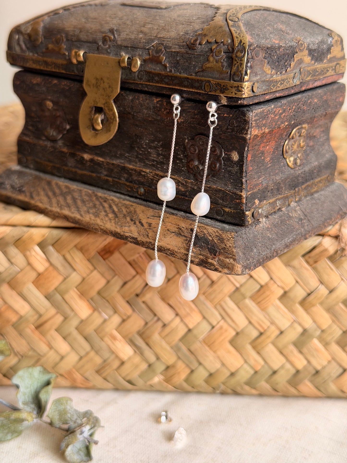 Pearla delicate silver danglers