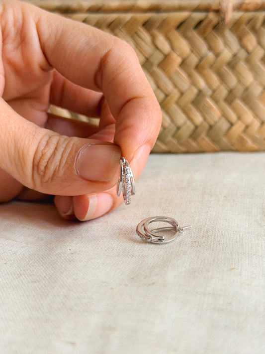 Lumi 925 silver hoops with zircons