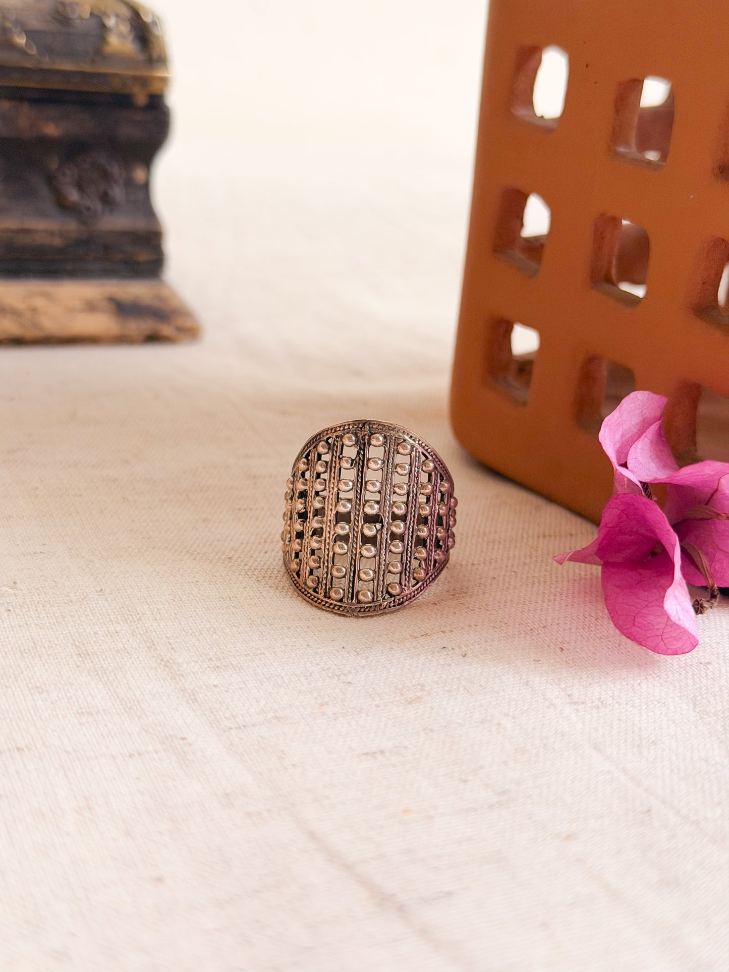 Jaal ring in sterling silver (size 10, 20mm dia)