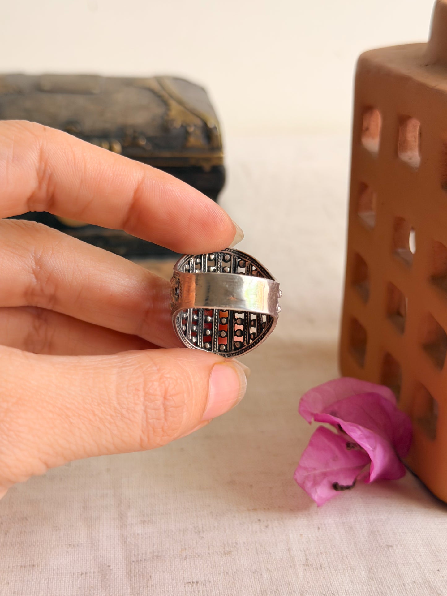Jaal ring in sterling silver (size 10, 20mm dia)