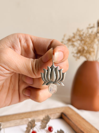 Saroja oxidised silver fish hook danglers (4 color variants)