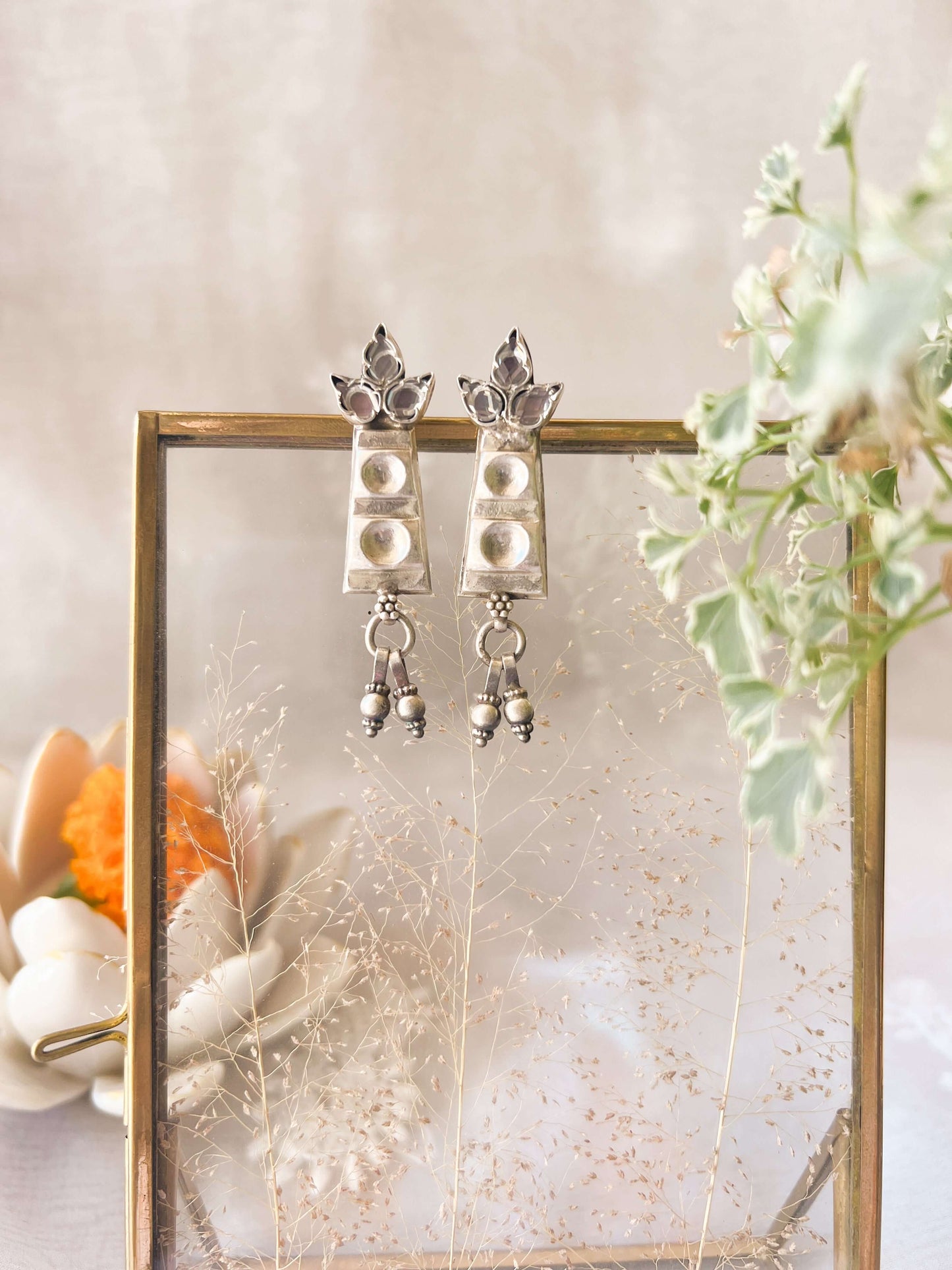 Kashvi earring in oxidised silver with ghunghroo hanging