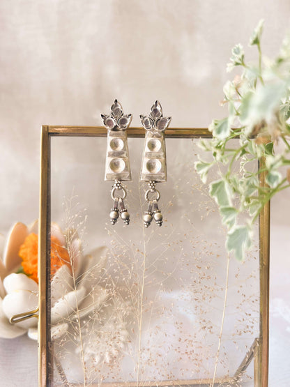 Kashvi earring in oxidised silver with ghunghroo hanging
