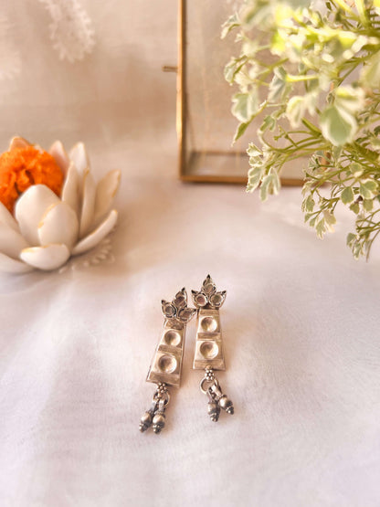 Kashvi earring in oxidised silver with ghunghroo hanging
