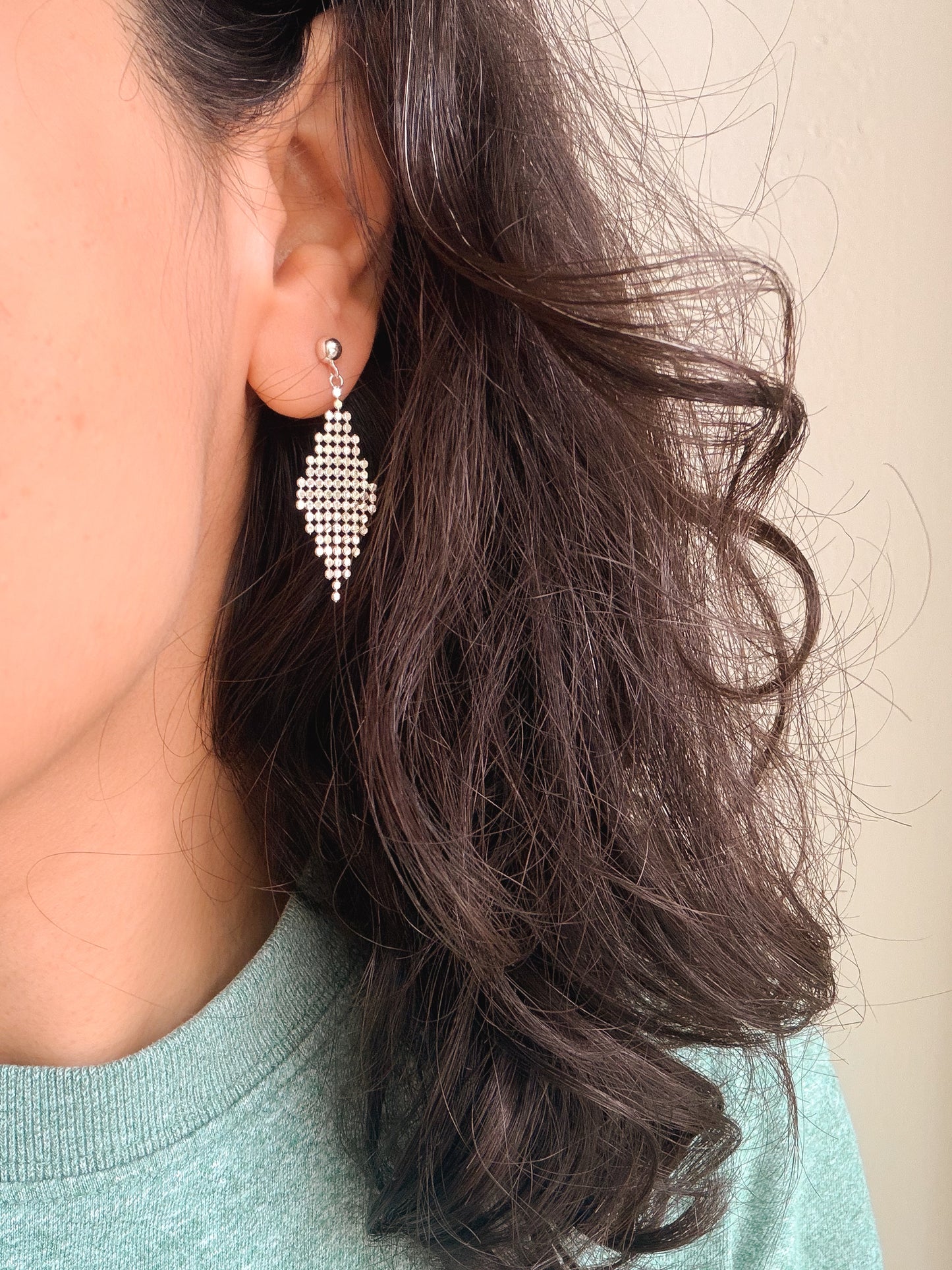 Chainmail earrings in sterling silver