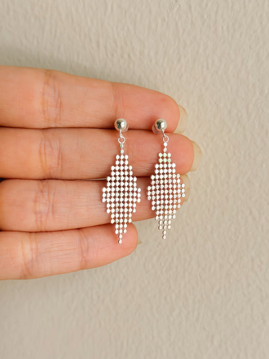 Chainmail earrings in sterling silver