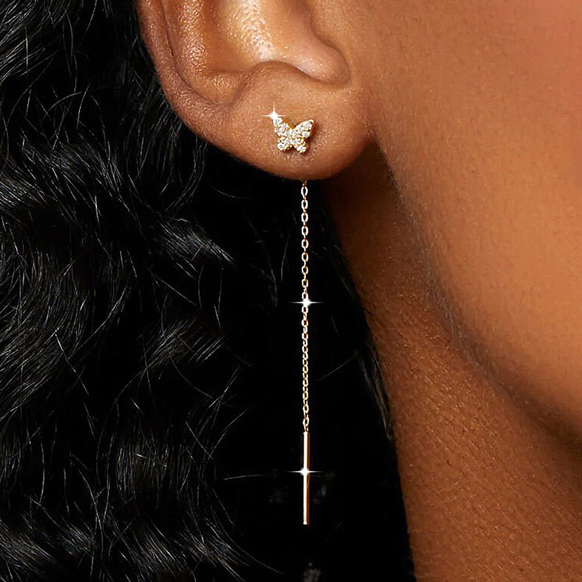Papilion threader in sterling silver