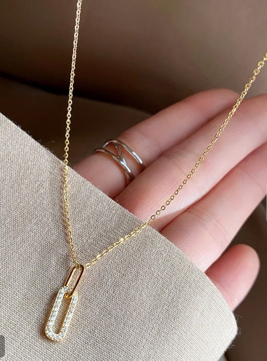 Locked in 18k gold plated sterling silver necklace