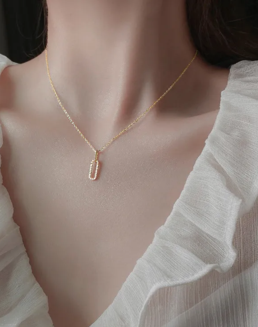 Locked in 18k gold plated sterling silver necklace